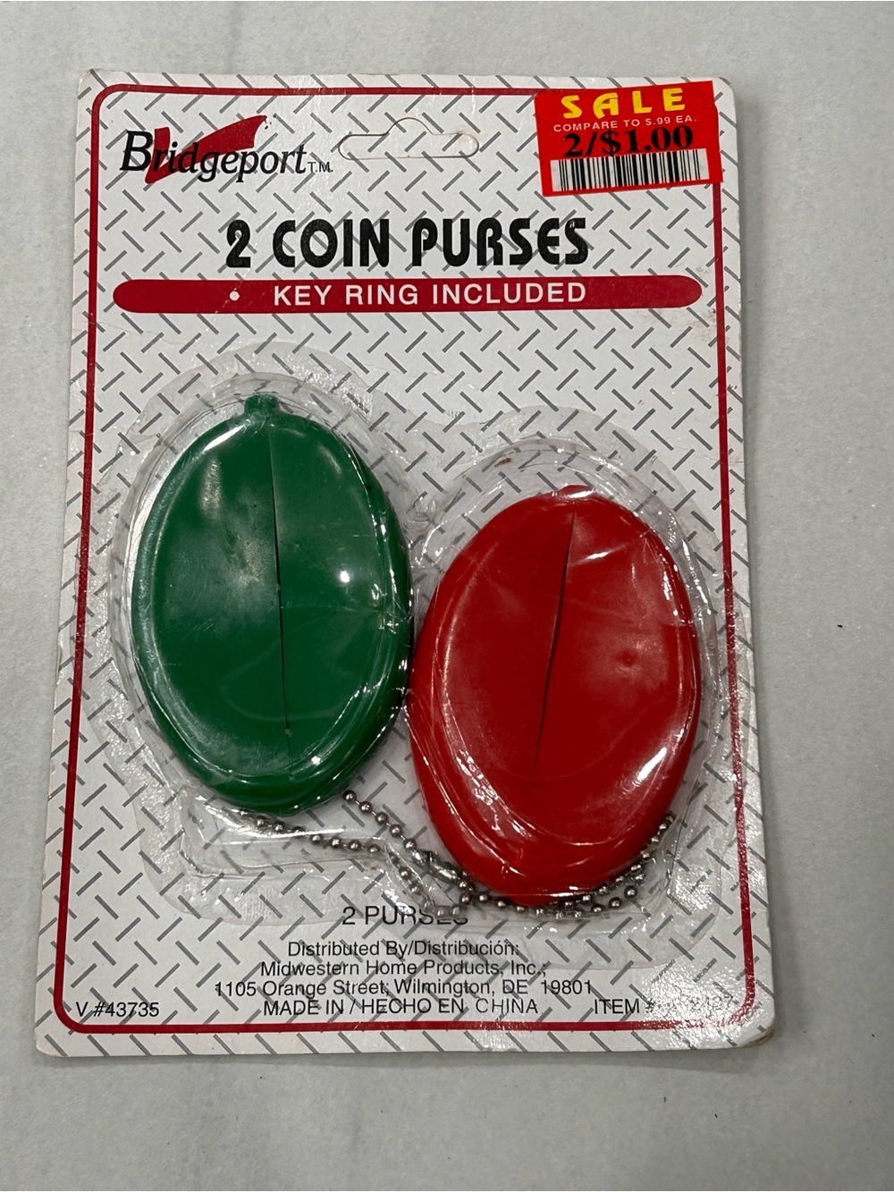 VINTAGE PACK OF 2 COIN WALLETS RUBBER SQUEEZE OVAL MONEY HOLDER NEW